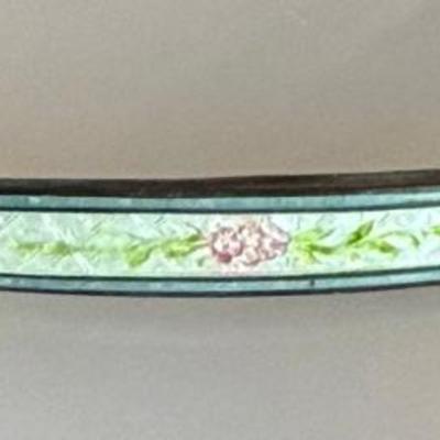 Gorgeous Antique Cloisonne Sterling Silver Bar Pin 2.5 Inch Bar Pin - Total Weight 5.54 Grams