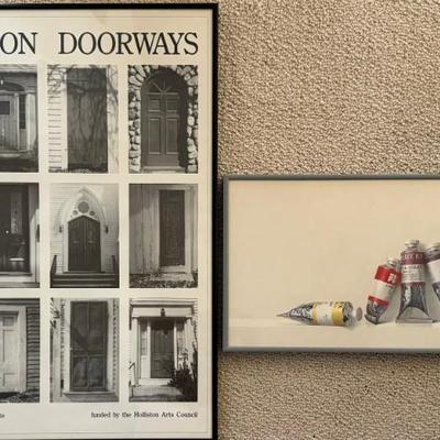 (2) Framed Prints - Holliston Doorways Loury White, Oil Paint Tube Print