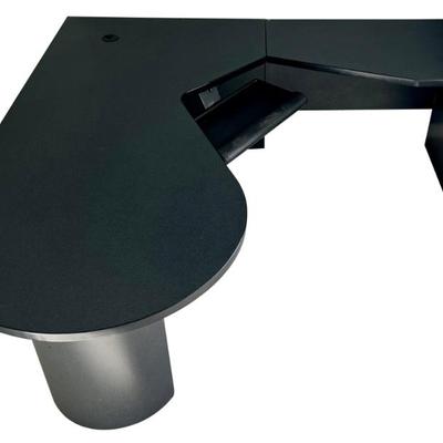 Melamine 2 Piece Corner L Shape Desk With Sliding Tray And Laminate Finish