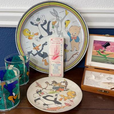 Micro Ship 1900 Grand Bank Schooner Whittling Kit, Warner Bros. Tin Tray, Chuck Jones Box, And More