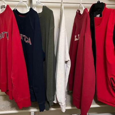 (6) Men's Nautica And Ll Bean Sweatshirts And A Clique Zip Up Vest