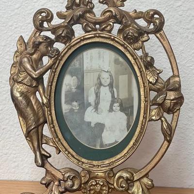 Art Nouveau Solid Brass Ornate Picture Frame