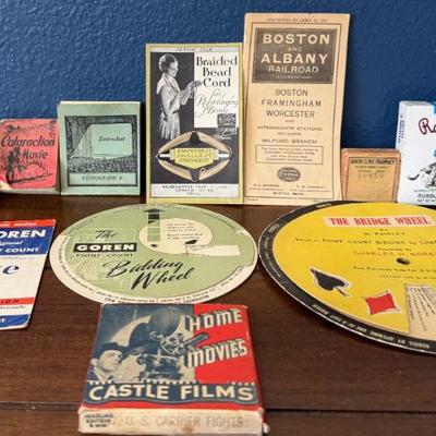 Vintage And Antique Ephemera - Japan Silk Braided Bead Cord, Vestograph V, Cataraction Movie, 1921 Time Table