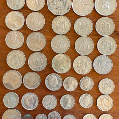 Assorted 50-80's Foreign Coins - Iran - England - Mexico - Jamaica - Bermuda - Nederlands