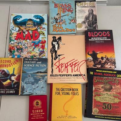 Books - Jules Feiffer's America, MAD, The Brass Ring, Bloods, Sear Robuck, And More