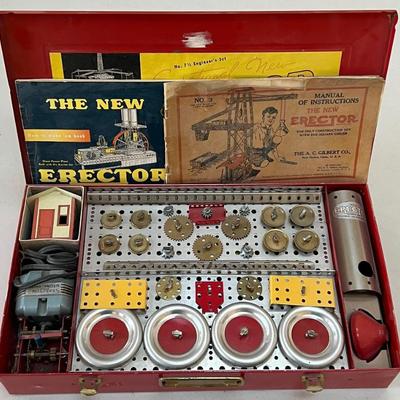 Vintage Erector No. 7 1/2 Complete Engineer Set With Case And Manuals