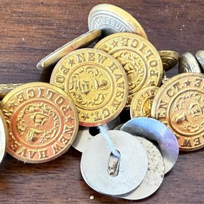 Collection Of 15 Vintage New Haven City Police Uniform Buttons