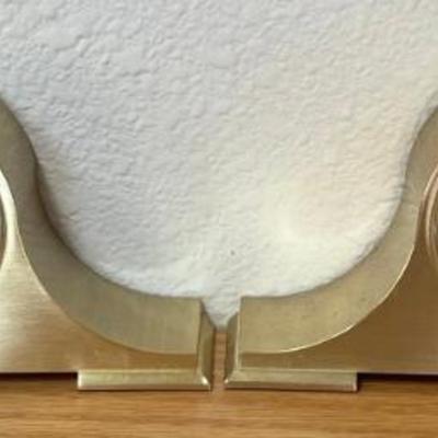 Pair Of Bulova Quartz Battery Powered Brass Mantle Clocks (As Is)