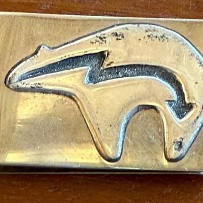 Christopher J Hoskie Navajo Sterling Silver Bear Money Clip - 17.95 Grams