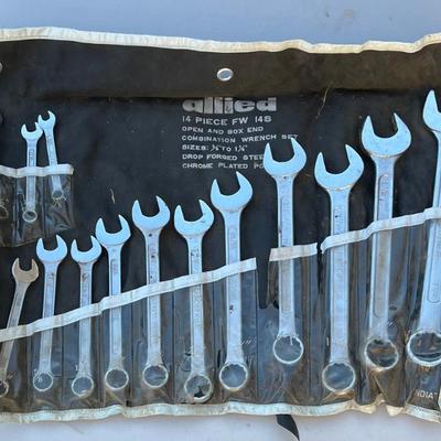Allied 14 Piece Open And Box End Combination Wrench Set Complete
