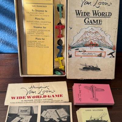 Vintage Hendrik Van Loons Wide World Game Parker Bros.
