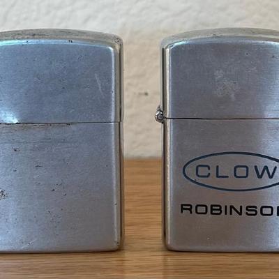(2) Vintage Lighters - Plain Zippo And Dundee Japan Clow Robinson