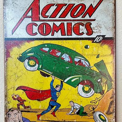 DC Action Comics Superman 12.25" X 16" Metal Wall Hanging Sign