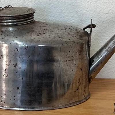 Antique Industrial Rail Road Tin Oil Can