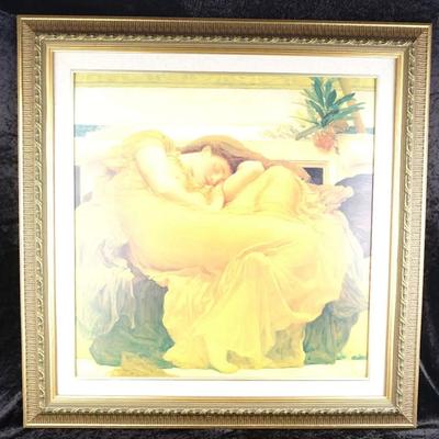 Framed Reproduction of "Flaming June" by Frederic Leighton - Victorian Classic