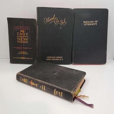 Vintage Catholic Prayer Books & Missals Lot Stedman, Blessed Be God Camp Lejeune, Maxims of Eternity