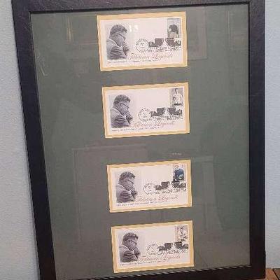 Limited Edition Framed Green Bay Packers 2003 “Littletown Legends” First Day Issue Stamp Postcards