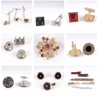 Vintage Men's Gold-Tone Tie Clips, Locket & Accessory Collection