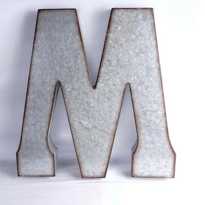 Huge 20" Galvanized Metal Letter W or M Wall Decor - Rustic Farmhouse Style