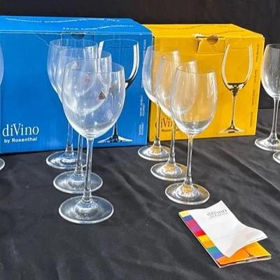 diVino by Rosenthal Water Goblets – Set of 6 Clear Crystal Glasses w/ Original Box