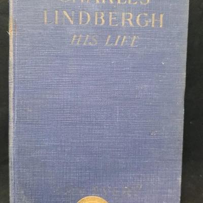 Vintage Charles Lindbergh His Life Vintage Book & Commemorative Token Lot
