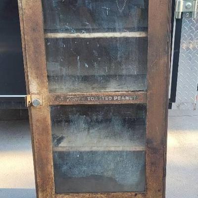 1900s Tom's Peanuts Glass & Metal Display Case - Authentic Store Advertising