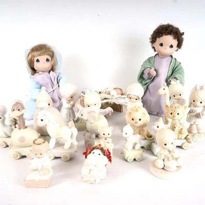 Precious Moments Figurine & Doll Lot | Baby Train Set, Nativity, and Collectibles