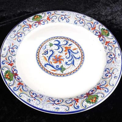18" Italian Hand-Painted Platter by ARM - Authentic Majolica Serving Ware