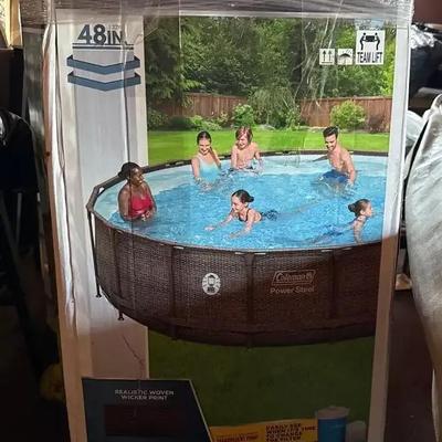 Coleman Power Steel Frame 18 Foot x 48 Inch Round Above Ground Pool Set w. Pump