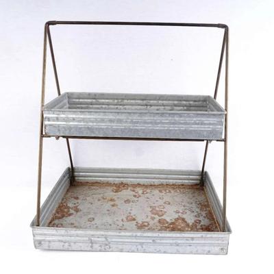 Better Homes & Gardens Galvanized 2-Tier Rectangular Tray - Modern Farmhouse Decor