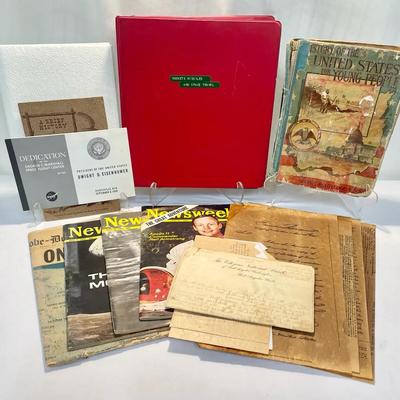 Vintage Historical Document Replicas, Space Travel Binder And B/W Journal Entries