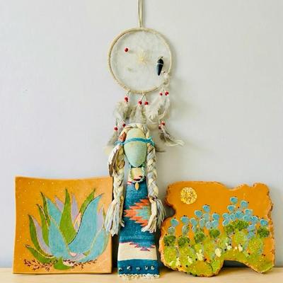 Native American Art / 23" Navajo Wall Doll