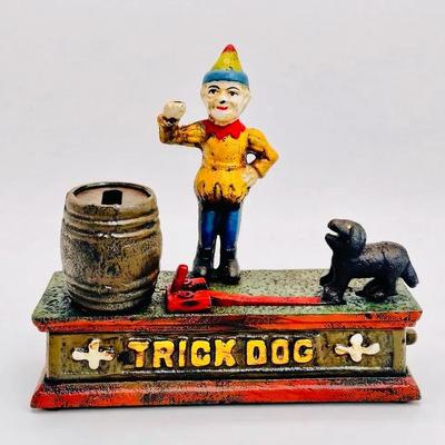 “Trick Dog" mechanical coin bank reproduction