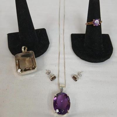Sterling & Gemstone Jewelry - Pendants, Earrings, Necklace and Ring sz 7.5