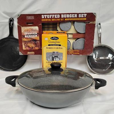 Stuffed Burger Kit, Pans & Cleaning Tonic