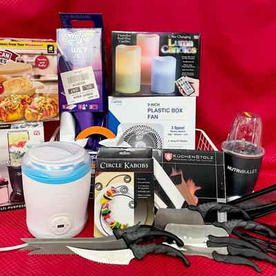 Boxed Home Goods And Kitchen Items - Nutribullet, Nuwave Twister And Many Swiss Knives 