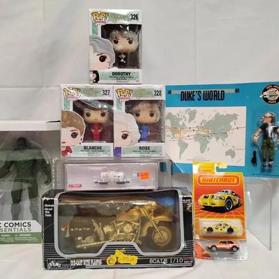 Variety Collectible Toy Lot - Funko Pop Golden Girls, DC Swamp Thing, Matchbox & More!