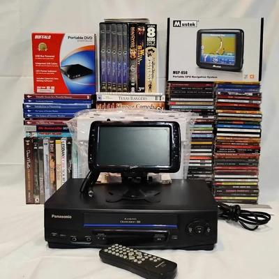 Panasonic VCR, Mustek GPS, DVD/CDs