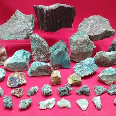 Large Mixed Mineral Specimen Collection – Copper Minerals, Quartz & Crystal Clusters