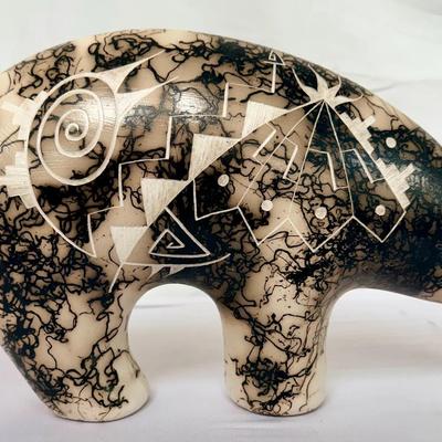 Navajo Horsehair Pottery Spirit Bear - Dine’ Artist Signed