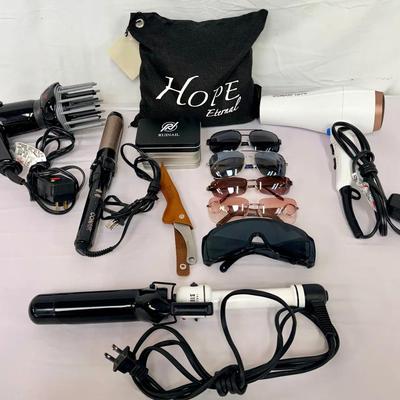Hair Tools, Sunglasses, NIB Manicure Sets, Charcoal Bag & More