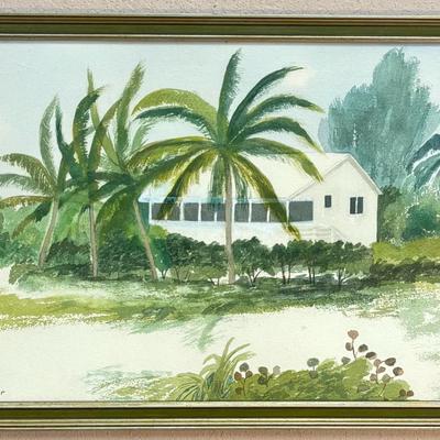 Isles of View  Original Watercolor by Mary Pilcher, Framed Coastal Landscape