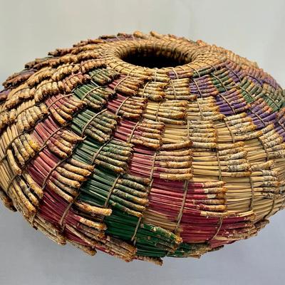 Handwoven Torrey Pine Needle Basket By Neil Prince