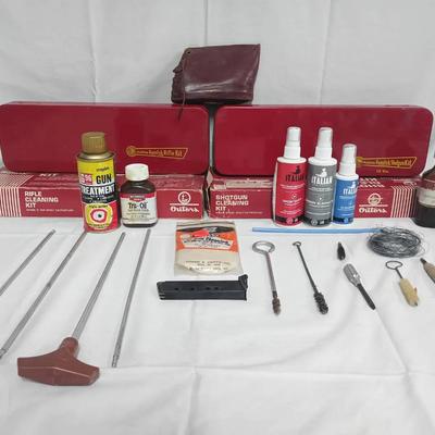Vintage Firearm Cleaning & Maintenance Lot — Maintenance Kits, Ammo & More