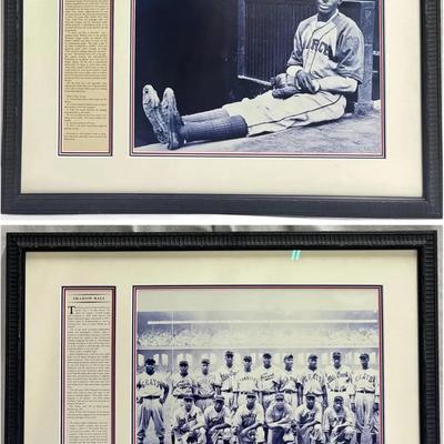 Negro League Baseball Framed Photographs – "The Man Who Threw Fire" & "Shadow Ball" – Set of 2