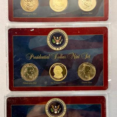 Presidential $1 Coin Mint Set Lot – Washington, Adams & Madison – P, D & S Mints – Proof & BU