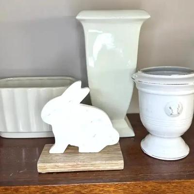 Home decor rabbit figurine ceramic vases