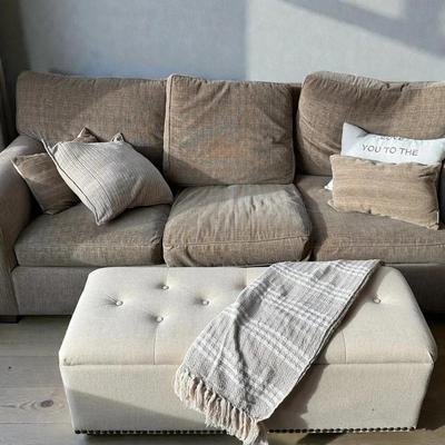 Macys modern concepts sofa complementing tufted storage bench