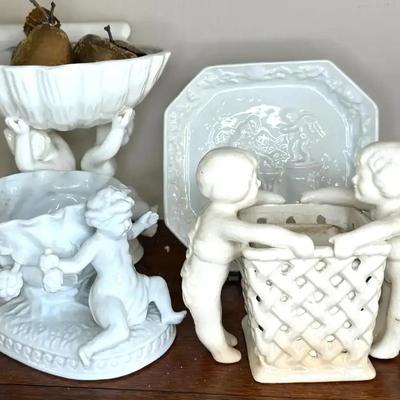 Cherub theme ceramic decor