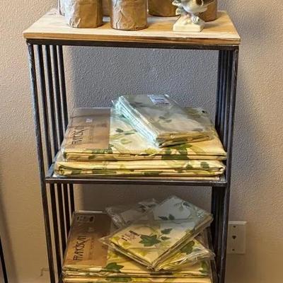 Franciscan ivy table linens and decorative shelf